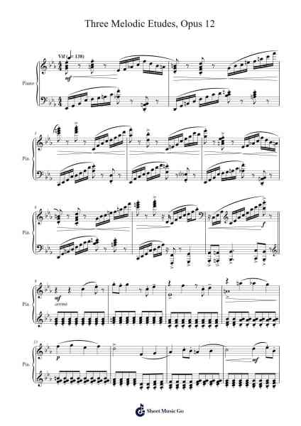 Etude No. 3 from "Three Melodic Etudes", Opus 12 Sheet Music by Jonathan Rondeau-Arr.Auslus Yeachard
