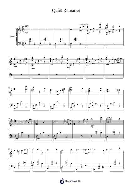 Quiet Romance Sheet Music by Yuki Kajiura-Arr.Yeaten
