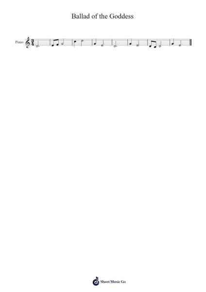 Ballad of the Goddess Sheet Music by Misc Computer Games-Arr.Grever Carhume