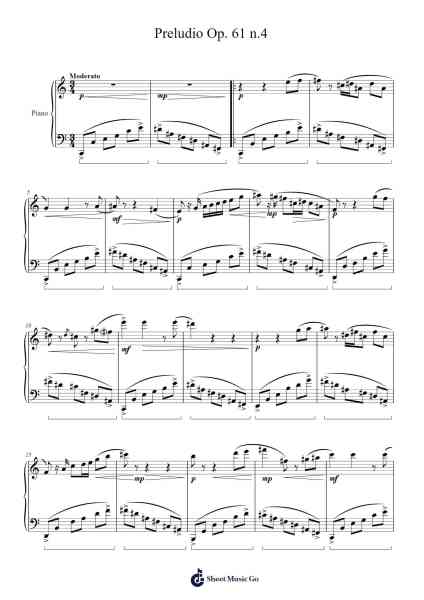 Preludio Op. 61 n.4 Sheet Music by João Dovicchi-Arr.Saxel