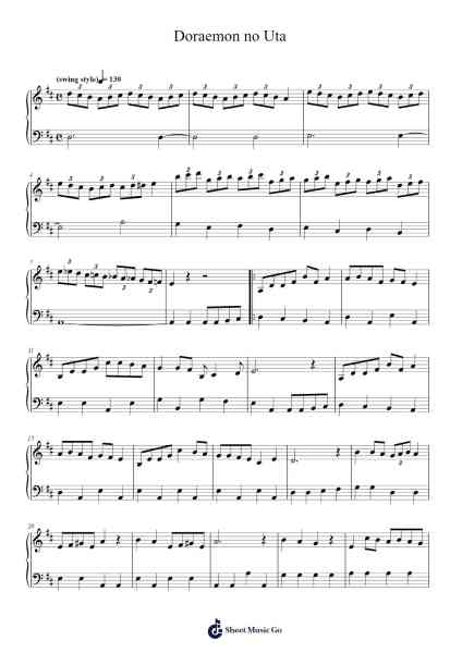Doraemon no Uta Sheet Music by undefined-Arr.Bobright