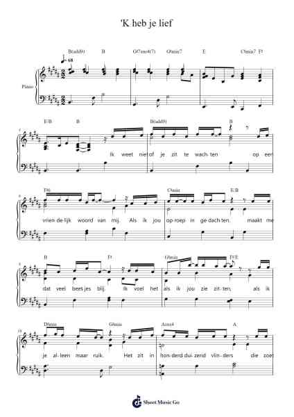 'K heb je lief Sheet Music by undefined-Arr.Ianlay Hullee