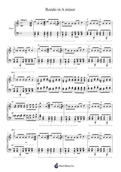 Rondo in A Minor Sheet Music by Phifox-Arr.Janron