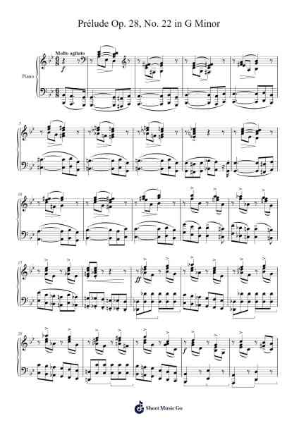 Prélude Op. 28, No. 22 in G Minor Sheet Music by Frédéric François Chopin-Arr.Zimgus Jackfred