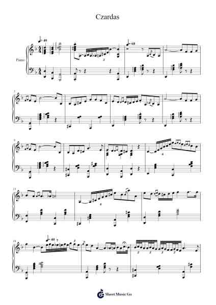 Czardas Sheet Music by Vittorio Monti-Arr.Hartclife Joudrea