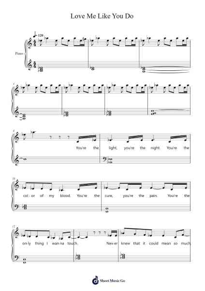 Love Me Like You Do Sheet Music by -Arr.Chadner