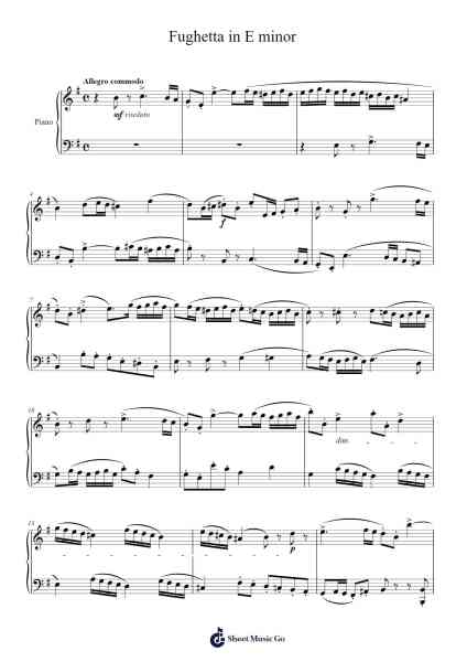 Fughetta in E Minor Sheet Music by Alexandre Dubuque-Arr.Mollries