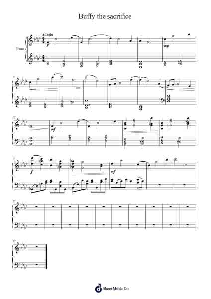 Buffy the sacrifice Sheet Music by Christophe Beck-Arr.Spenborg