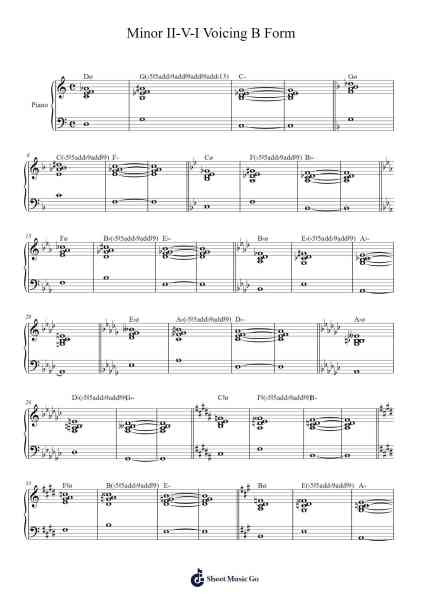 Minor II-V-I Voicing B Form Sheet Music by Geofckens-Arr.Quintle