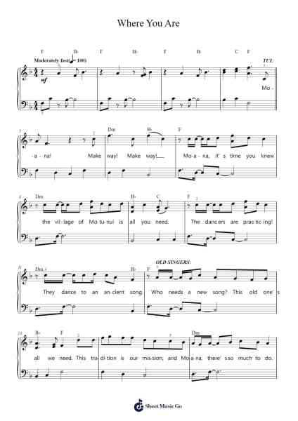 Where You Are Sheet Music by Lin-Manuel Miranda/Opetaia Foa’i/Mark Mancina-Arr.Kelniell Bircer