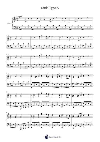 Tetris Type A Sheet Music by undefined-Arr.Polwer Sharpger