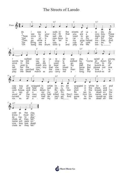 The Streets of Laredo Sheet Music by Misc Traditional-Arr.Hartclife Joudrea