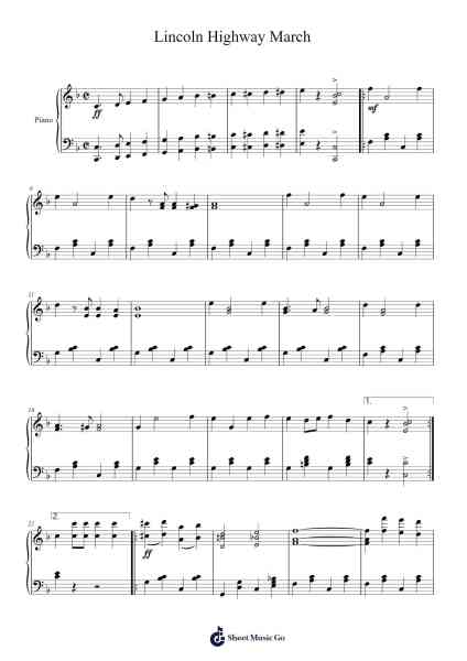 Lincoln Highway March Sheet Music by Harry J. Lincoln-Arr.Dilliz Woolfsil