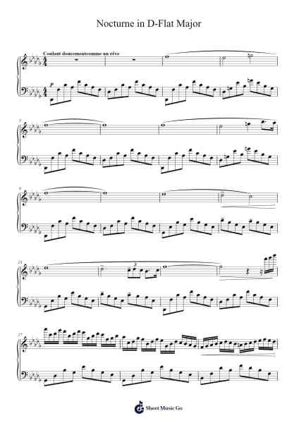 Nocturne in D-Flat Major Sheet Music by Eric Christian von Fricken-Arr.Crichriet Hawreen