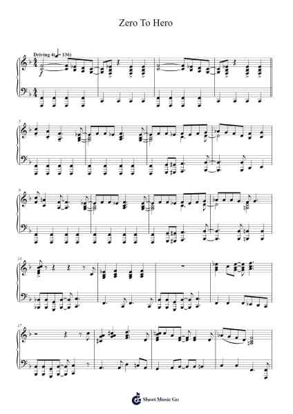 Zero To Hero Sheet Music by Alan Menken-Arr.Waydutt