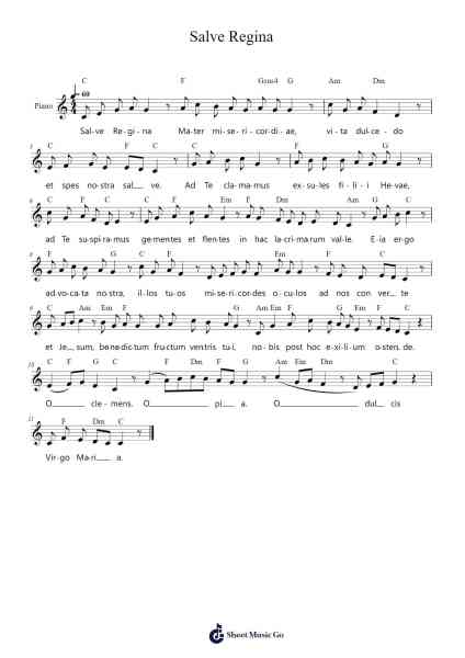 Salve Regina Sheet Music by Anonymous-Arr.Leeles Stoweser
