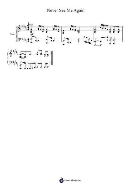 Never See Me Again Sheet Music by Kanye West-Arr.Sonby Anledk