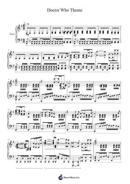 Doctor Who Theme Sheet Music by Murray Gold-Arr.Gailma