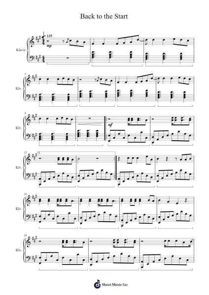 Back to the Start Sheet Music by -Arr.Giswolf