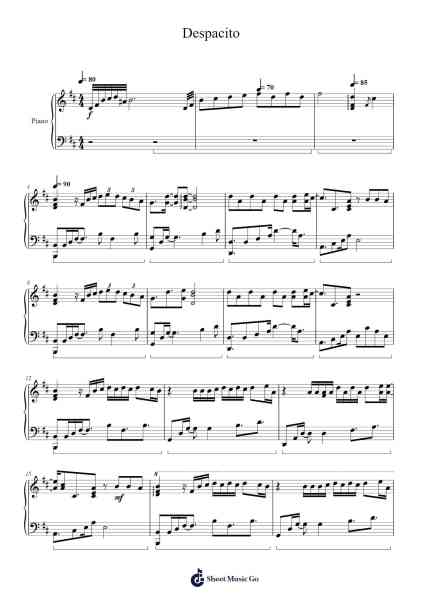 Despacito Sheet Music by Luis Fonsi-Arr.Wesquinn Bunmeg