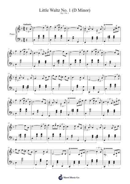 Little Waltz No. 1 (D Minor) Sheet Music by Jaloise Cookening-Arr.Phylpeg Bradning