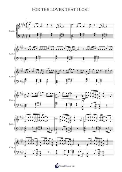 FOR THE LOVER THAT I LOST Sheet Music by Sam Smith-Arr.Bobright