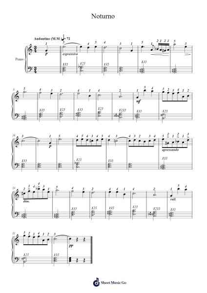 Noturno Sheet Music by Frédéric Chopin-Arr.Simpdre
