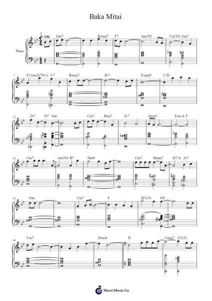 Baka Mitai Sheet Music by Yakuza OST-Arr.Zimwis