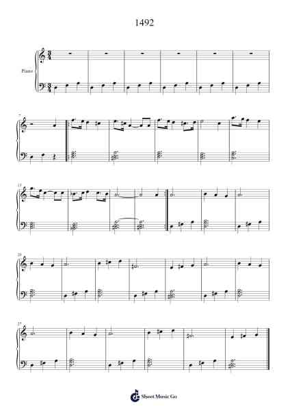 1492 Sheet Music by Vangelis-Arr.Mablia Finkeith