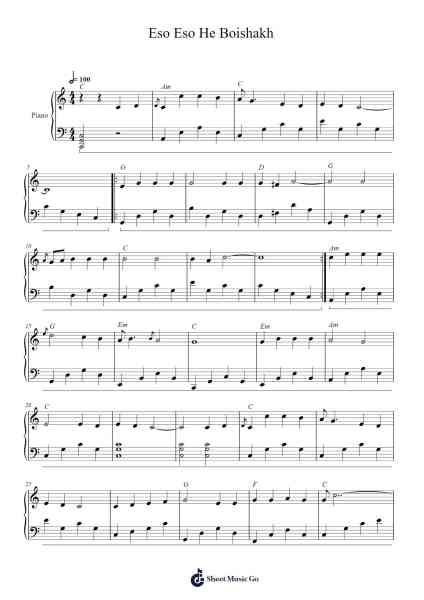 Eso Eso He Boishakh Sheet Music by Rabindranath Tagore-Arr.Tessice Irvan