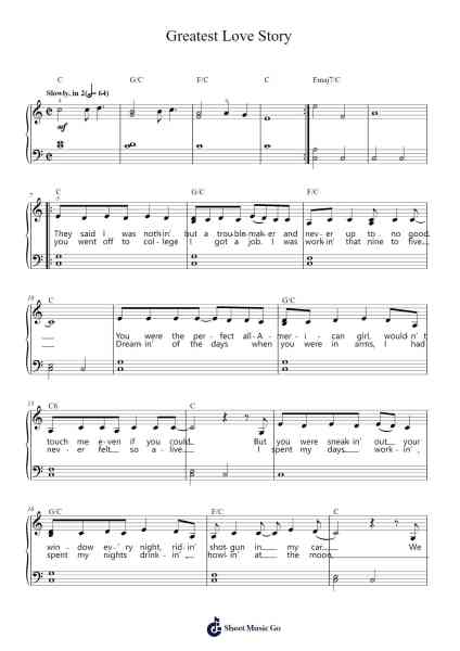 Greatest Love Story Sheet Music by LANCO-Arr.Pipril