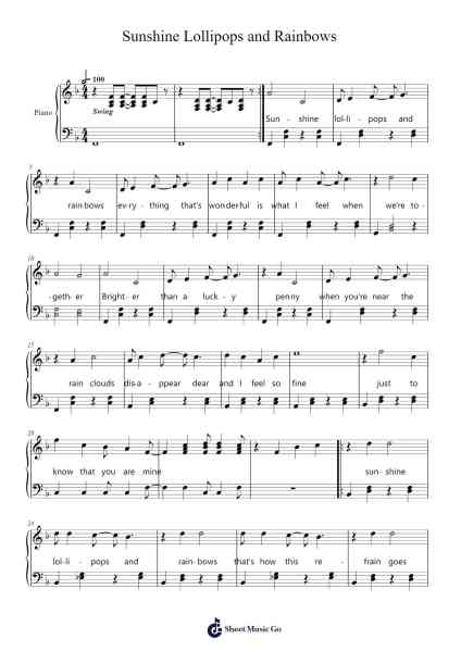 Sunshine Lollipops and Rainbows Sheet Music by Lesley Gore-Arr.Gregson Lawvic