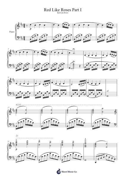 Red Like Roses Part I Sheet Music by Jeff Williams-Arr.Sylsia Kerrsel