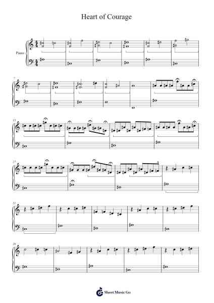 Heart of Courage Sheet Music by Two Steps From Hell-Arr.Gardi Clairero