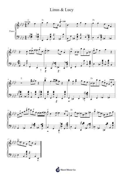 Linus & Lucy Sheet Music by Vincent Anthony Guaraldi-Arr.Cofvey Fieldmeo