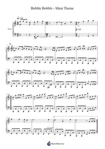 Bubble Bobble - Main Theme Sheet Music by Tadashi Kimijima-Arr.Wildech Mopold