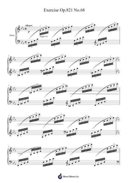 Exercise Op. 821 No. 68 Sheet Music by Carl Czerny-Arr.Davehan