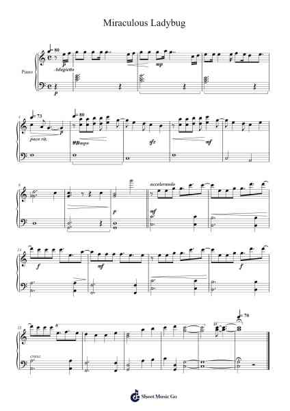 Miraculous Ladybug Sheet Music by Babaoo-Arr.Bartnice