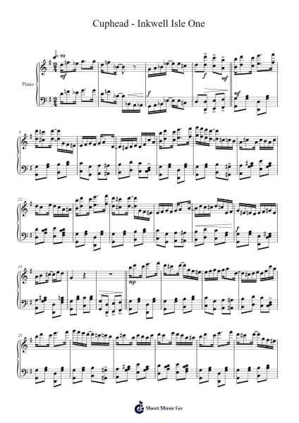 Cuphead - Inkwell Isle One Sheet Music by Kristofer Maddigan-Arr.Taysnow Churniel