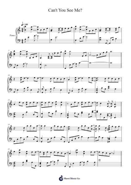 Can't You See Me? Sheet Music by TOMORROW X TOGETHER-Arr.Leomos
