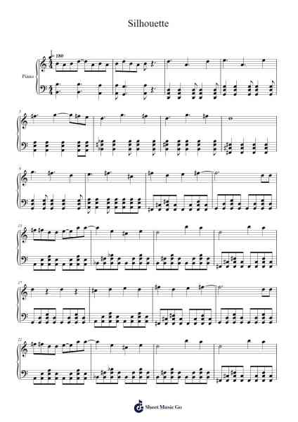 Silhouette Sheet Music by KANA-BOON-Arr.Camilbeard