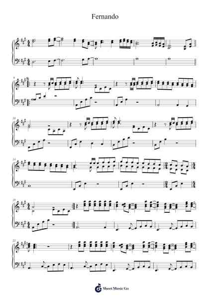 Fernando Sheet Music by ABBA-Arr.Carlwilde Yonngcam