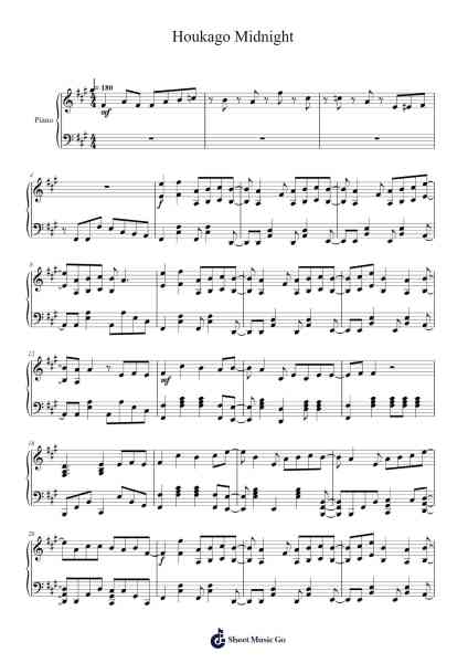 Houkago Midnight Sheet Music by ANCHOR-Arr.Virgreg