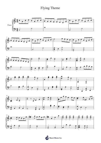 Flying Theme Sheet Music by Misc Soundtrack-Arr.Paydice
