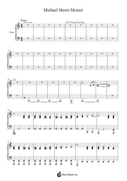Michael Meets Mozart Sheet Music by Jon Schmidt-Arr.Davehan