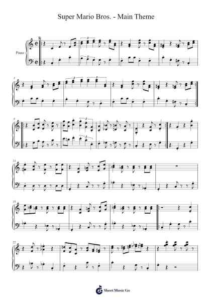 Super Mario Bros. - Main Theme Sheet Music by Holtreg-Arr.Wolflor Coltrid