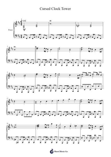 Cursed Clock Tower Sheet Music by Michiru Yamane-Arr.Jersoon