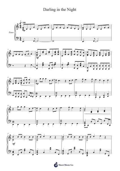 Darling in the Night Sheet Music by Seven Shadows-Arr.Yuleboyle Kingshous