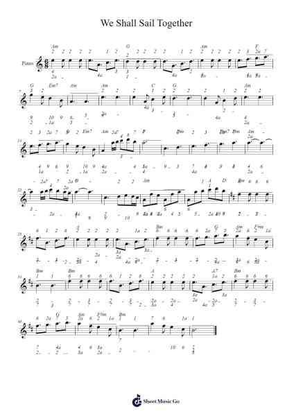 We Shall Sail Together Sheet Music by Robin Beanland-Arr.Cofny
