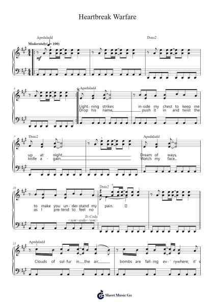 Heartbreak Warfare Sheet Music by John Mayer-Arr.Bridrian